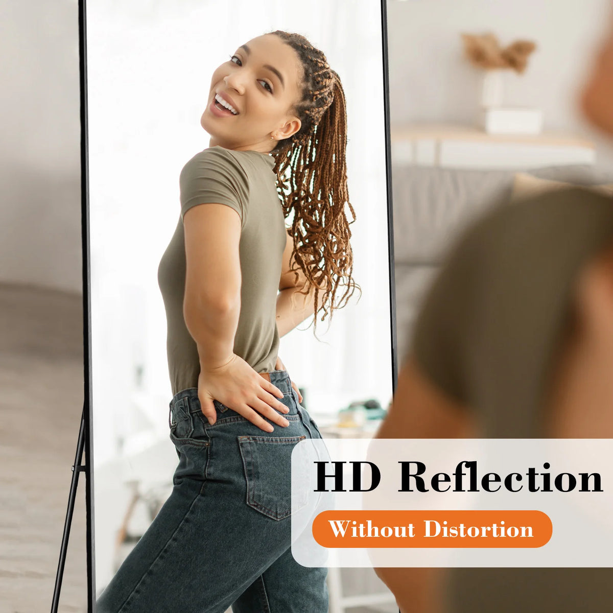JHK Full Body Wall Mirror With Aluminum Frame