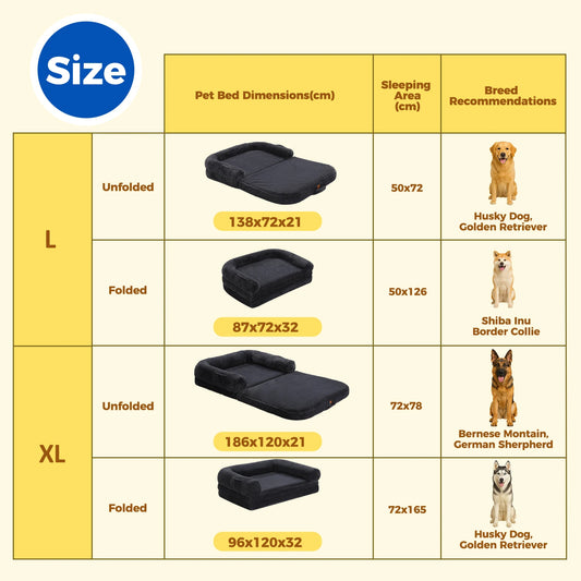 PAWZ Road Foldable Plush Dog Bed With Non Slip Base