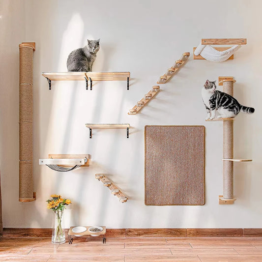 CWV Cat Wall Climbing Shelf With Sisal Scratcher