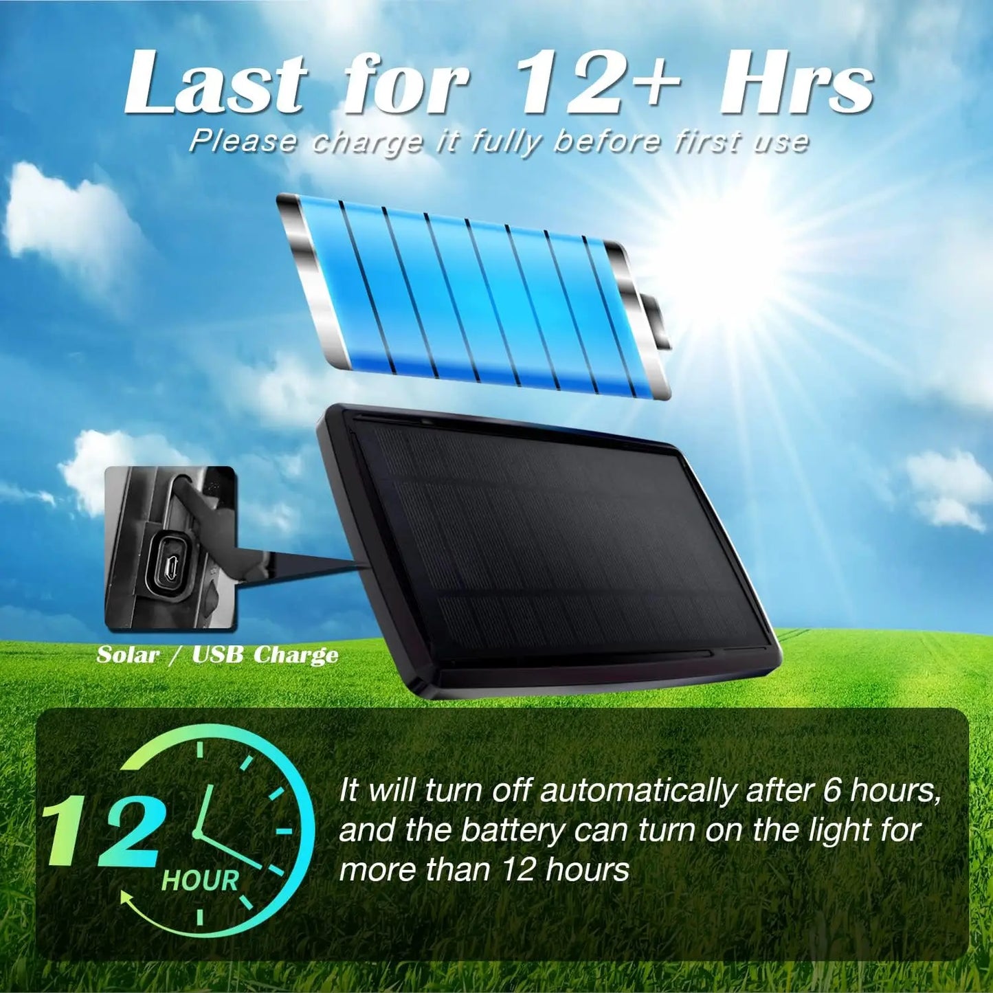 GUPUP ST38 Solar String Lights 24 LED Outdoor