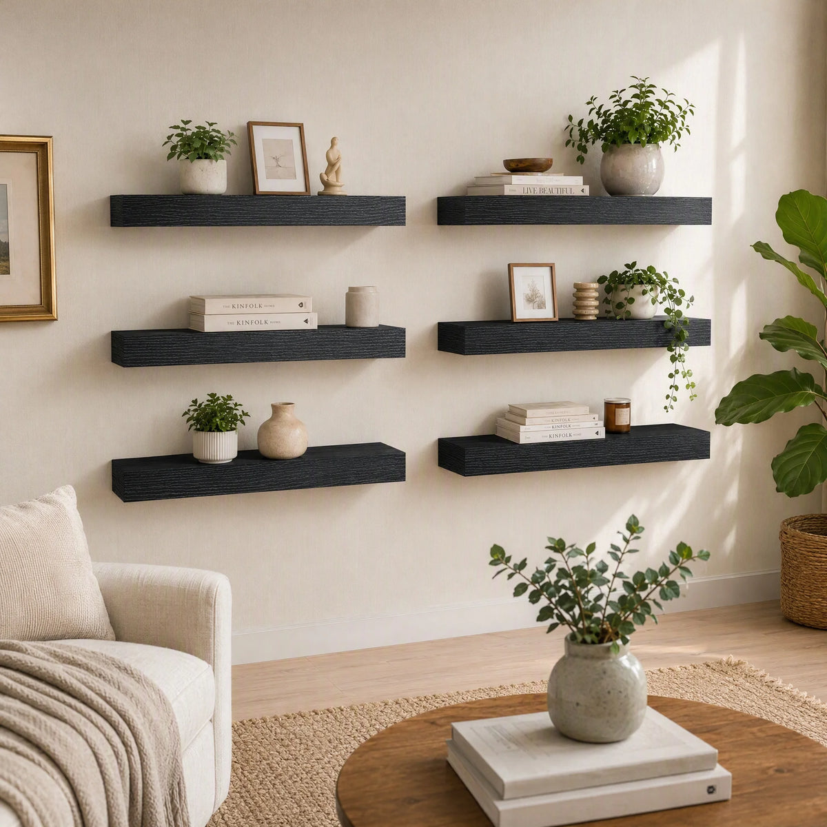 Modern Floating Wall Shelves With Hidden Brackets
