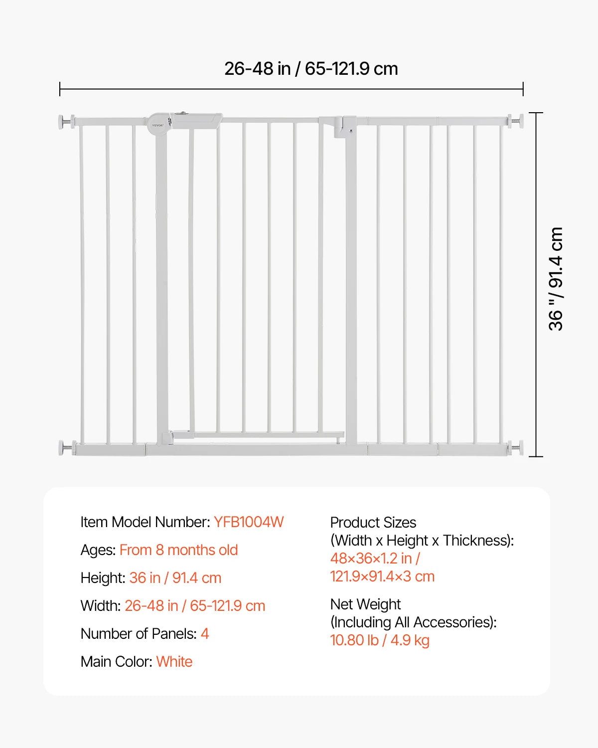 SucceBuy Pressure Mount Baby And Pet Gate