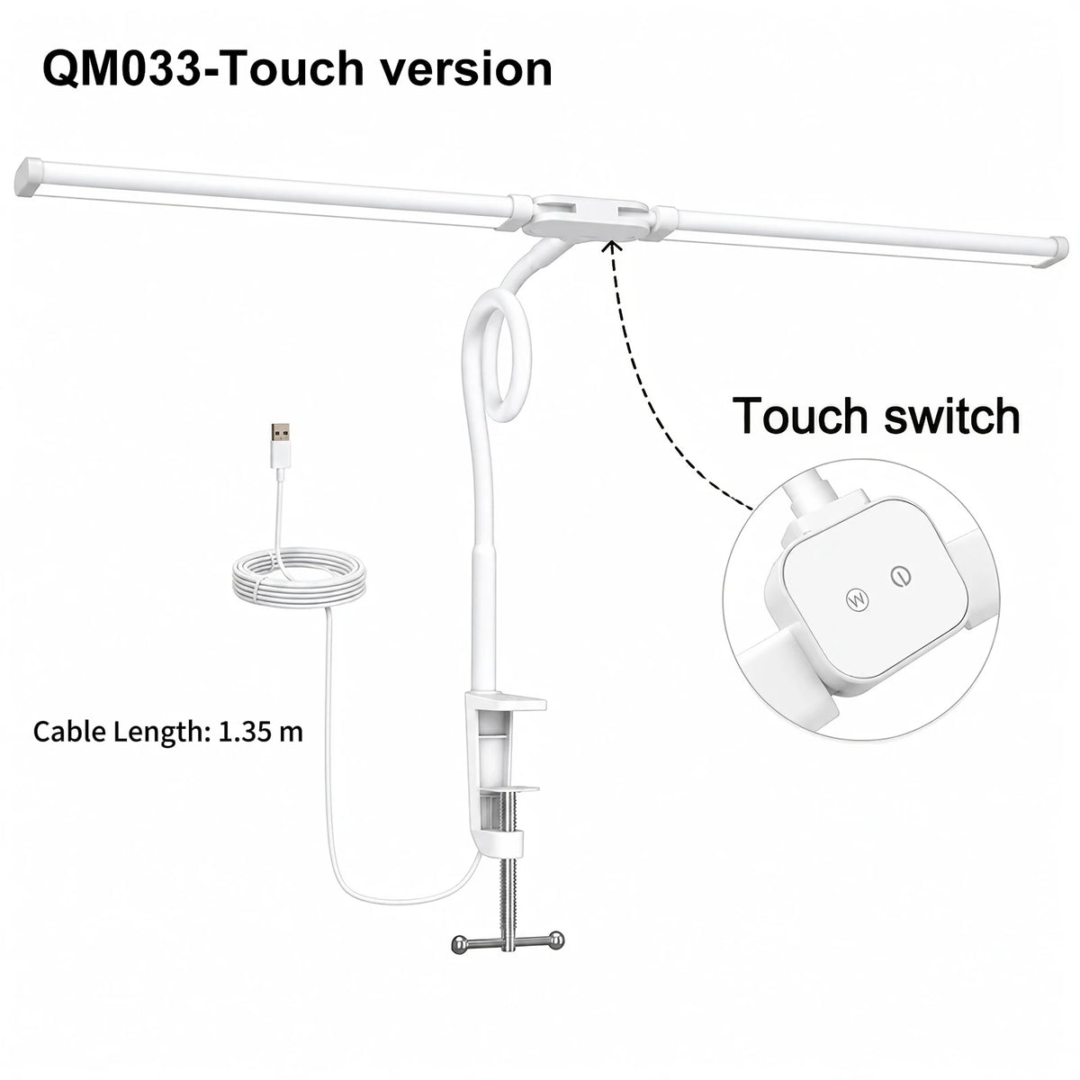 DUMILOO Double Head Clip On Adjustable LED Lamp