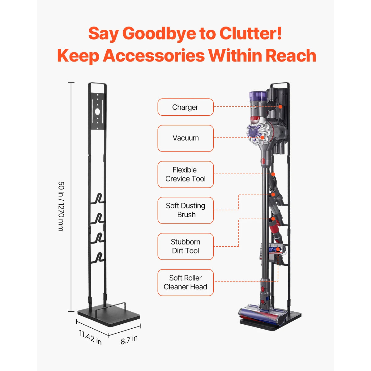 SucceBuy Dyson Vacuum Stand With Four Hooks