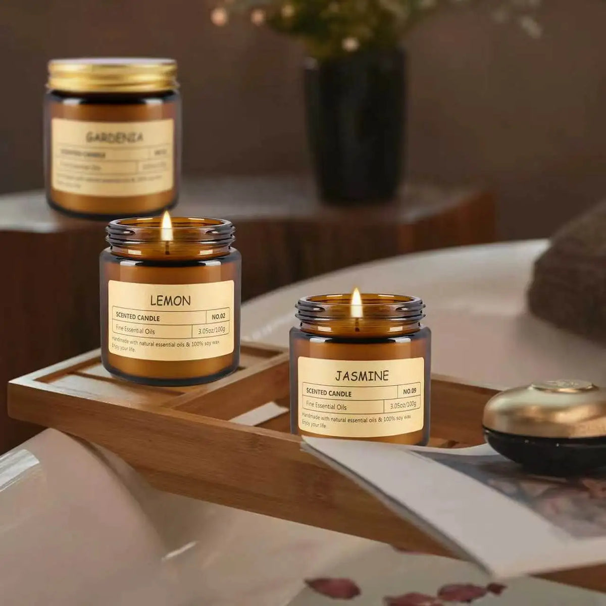 12 Scented Candles (6.4 cm × 6 cm) - 3.5 oz Scented Candles. A Delicate Gift Box Set, Made with Soy Wax and Essential Oils. It Is an Ideal Gift for Women, Teachers, Mothers, Family Members, Friends and Colleagues During Hall
