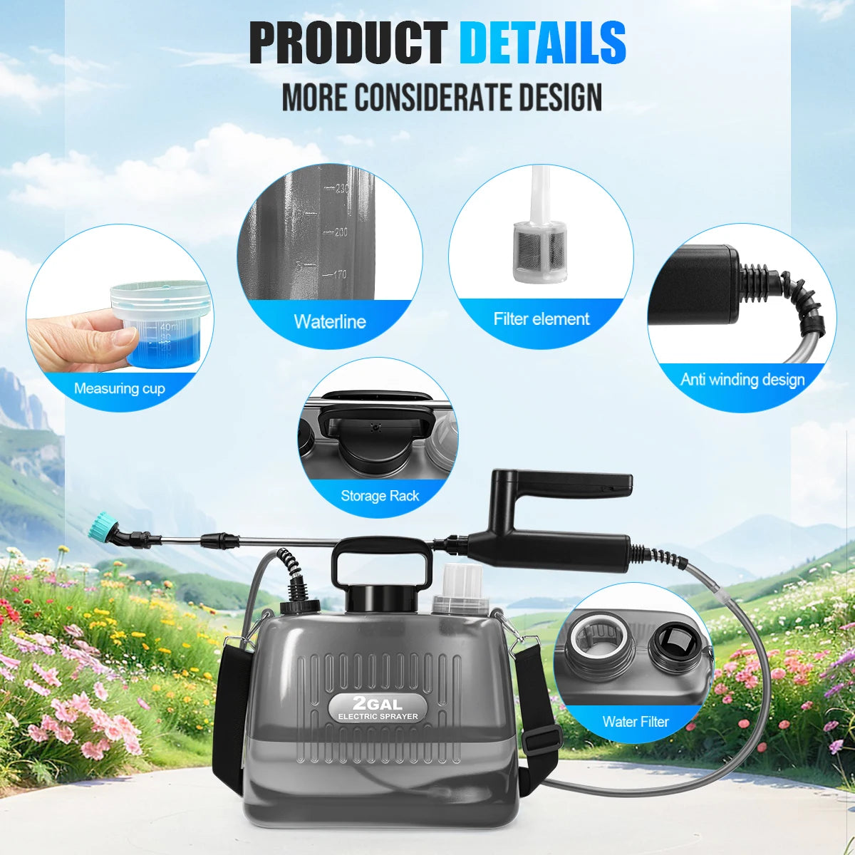 Battery Powered Garden Sprayer With Adjustable Pressure