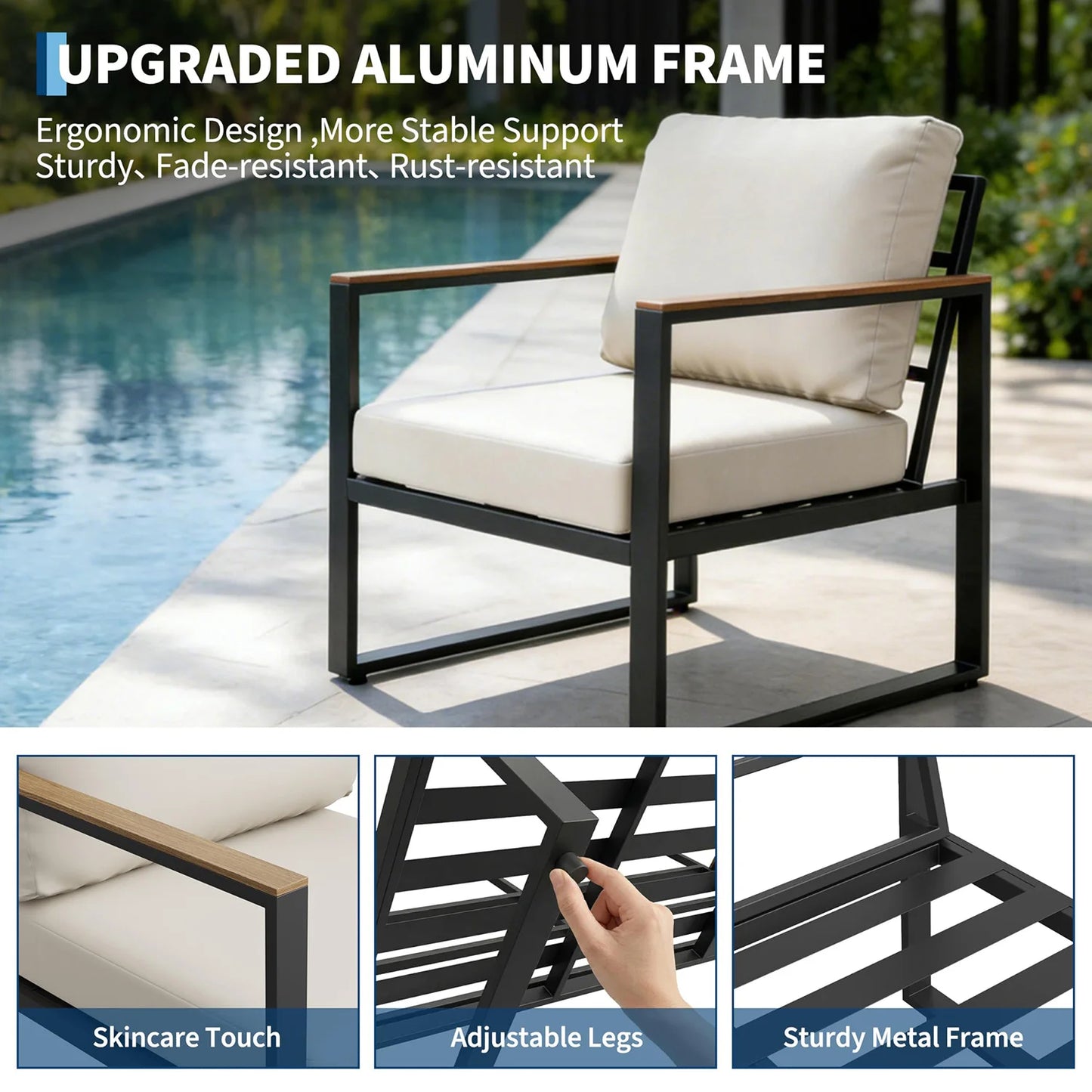 HobbyLane Modern Patio Sectional Sofa With Coffee Table