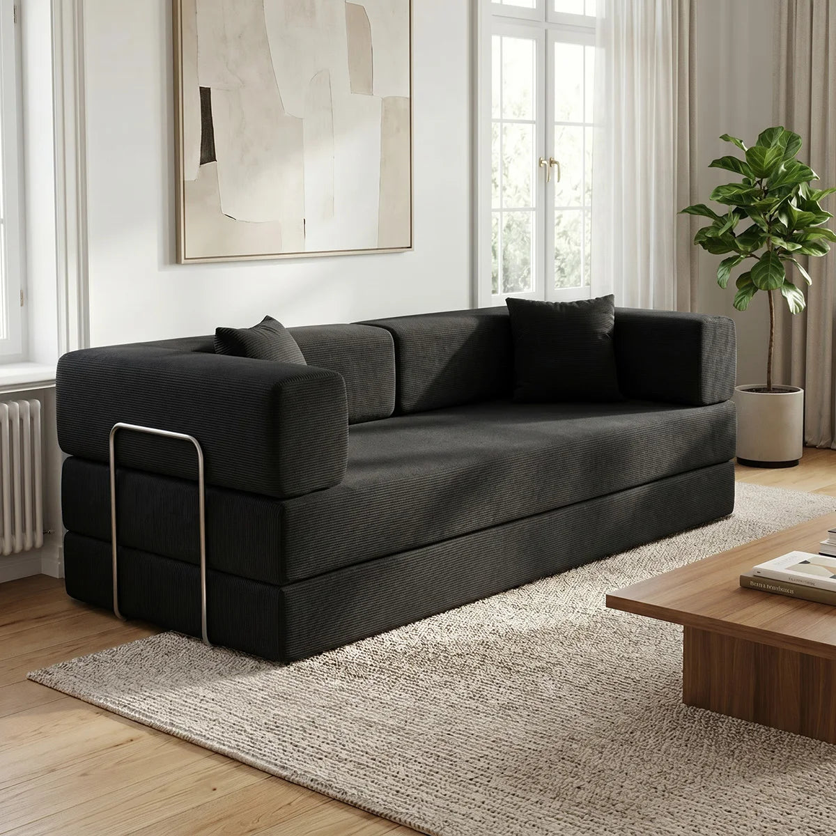 YQzyphyna Futon Sofa Bed 4 In 1 Convertible Couch