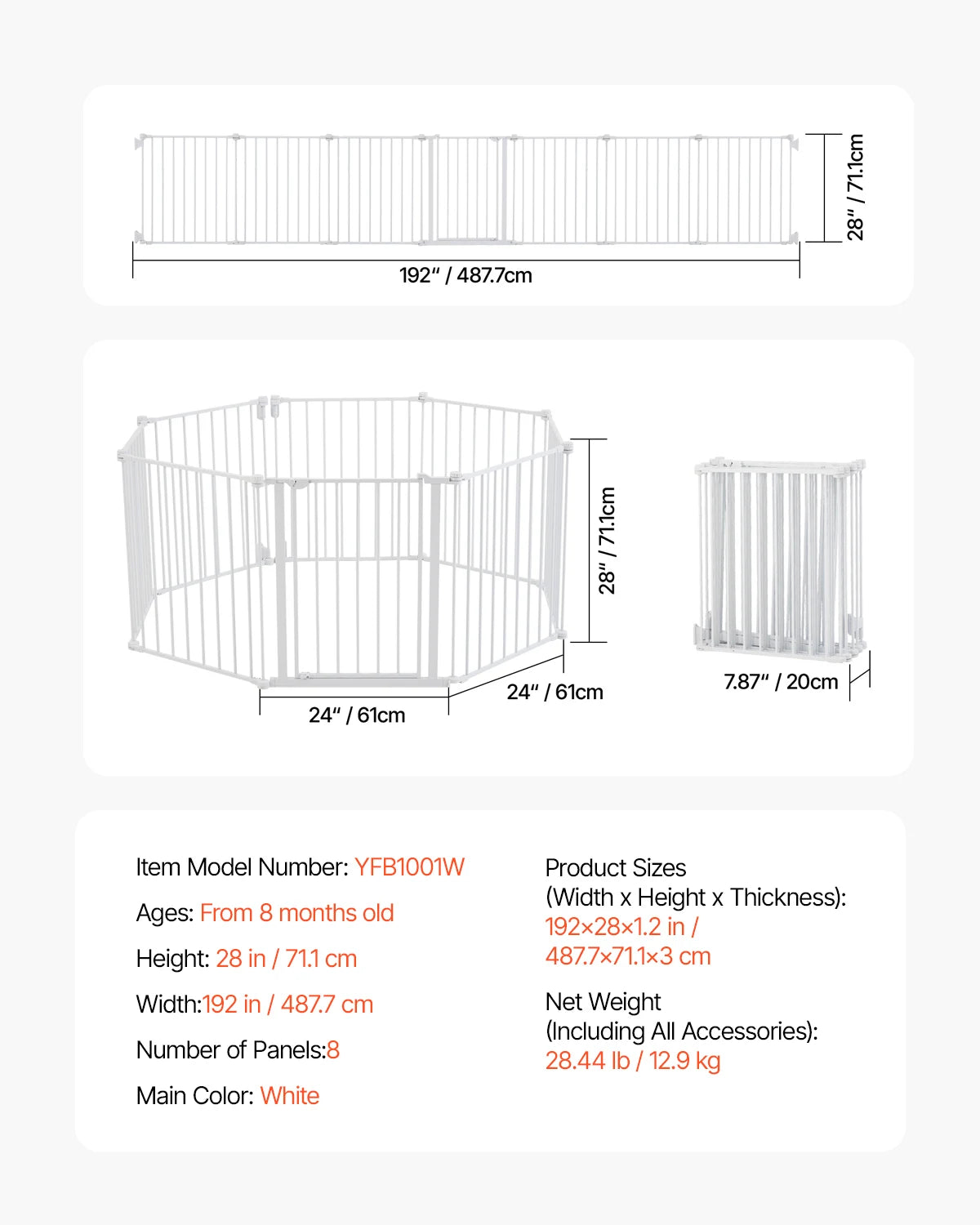 SucceBuy Pressure Mount Baby And Dog Gate