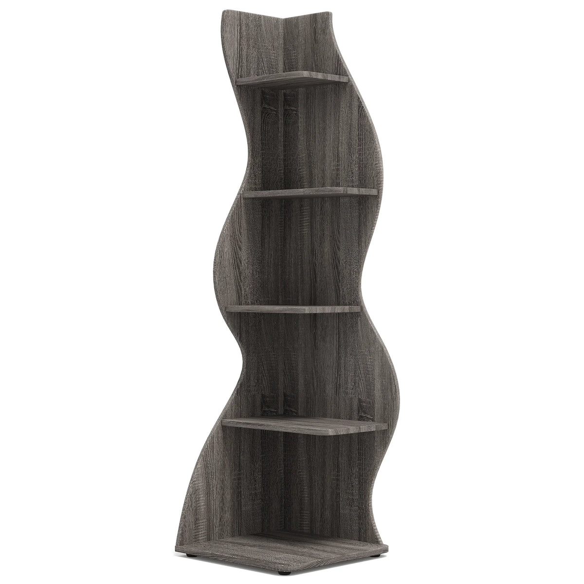 Tribesigns Modern 5-Tier Wooden Corner Bookshelf