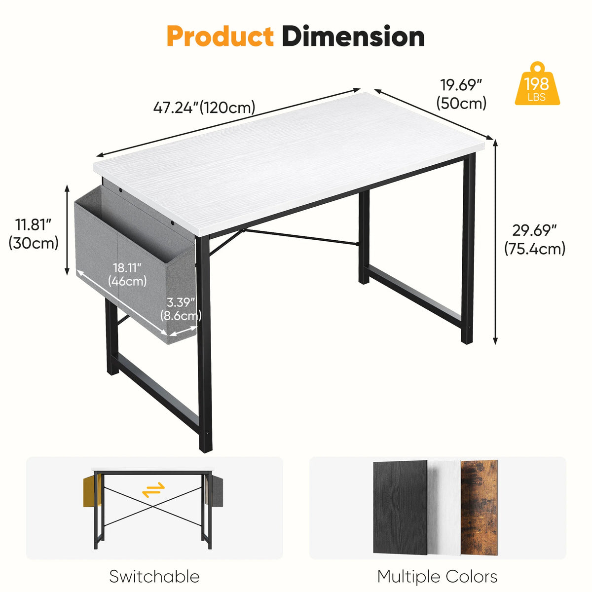 JHK Computer Gaming Desk With Storage Bag