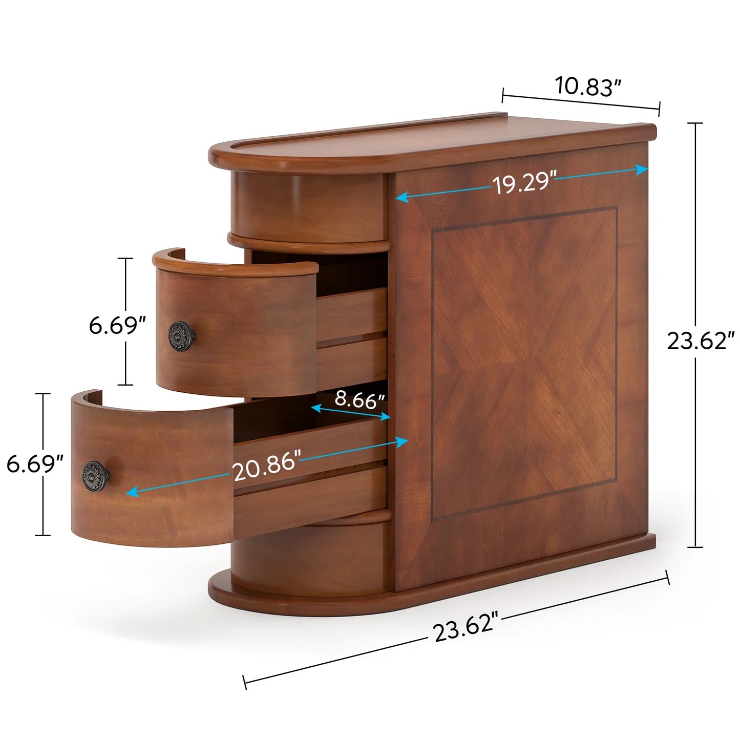 Tribesigns Solid Wood End Table With Drawer
