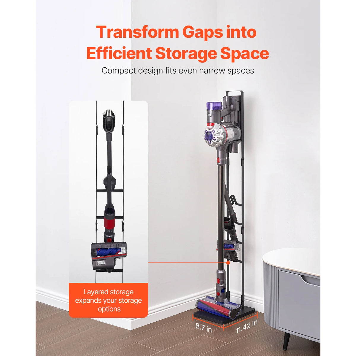 SucceBuy Dyson Vacuum Stand With Four Hooks