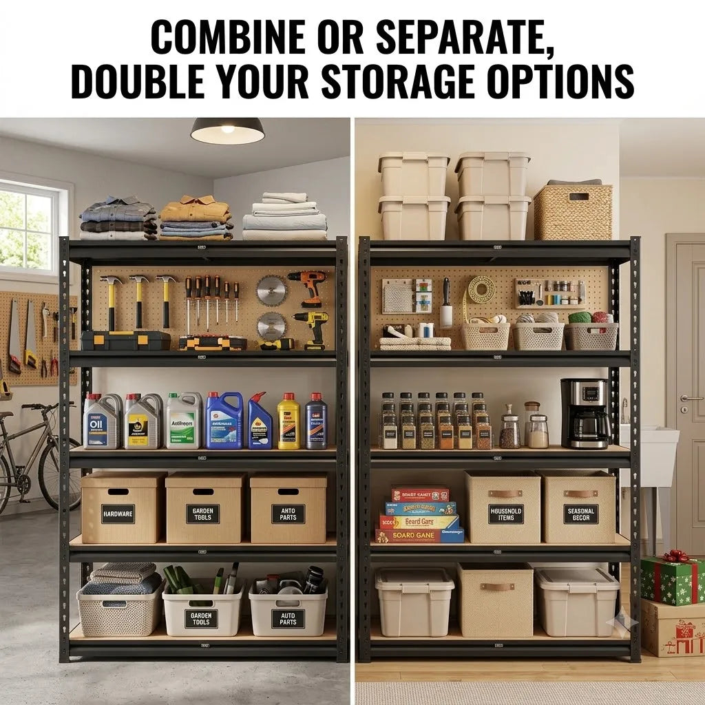 Heavy Duty 5 Tier Metal Storage Rack Set