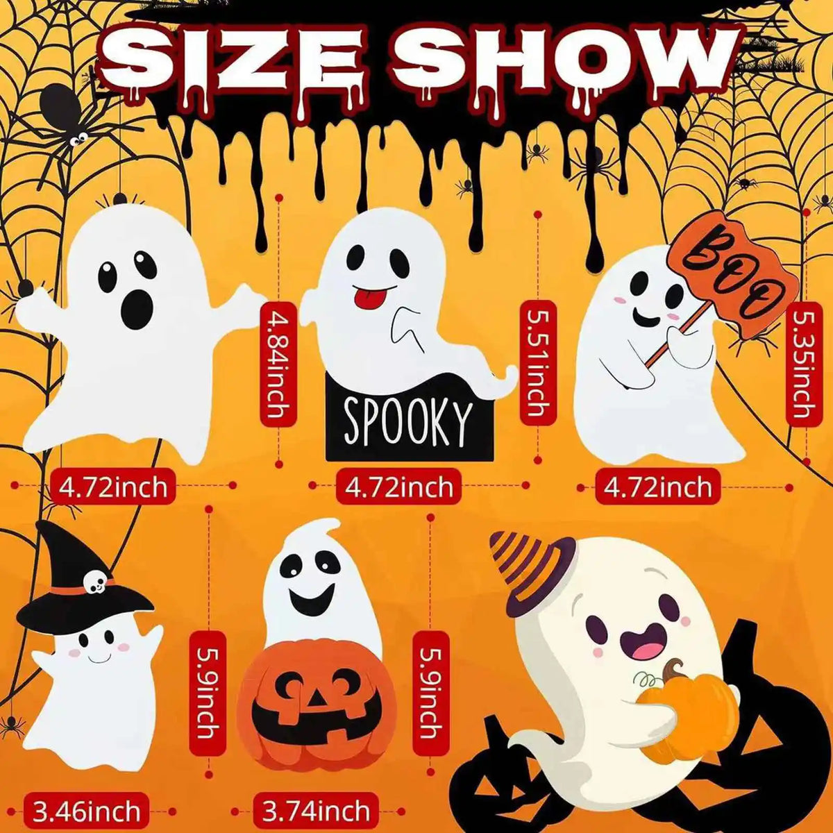 Halloween Pumpkin Ghost Table Sign