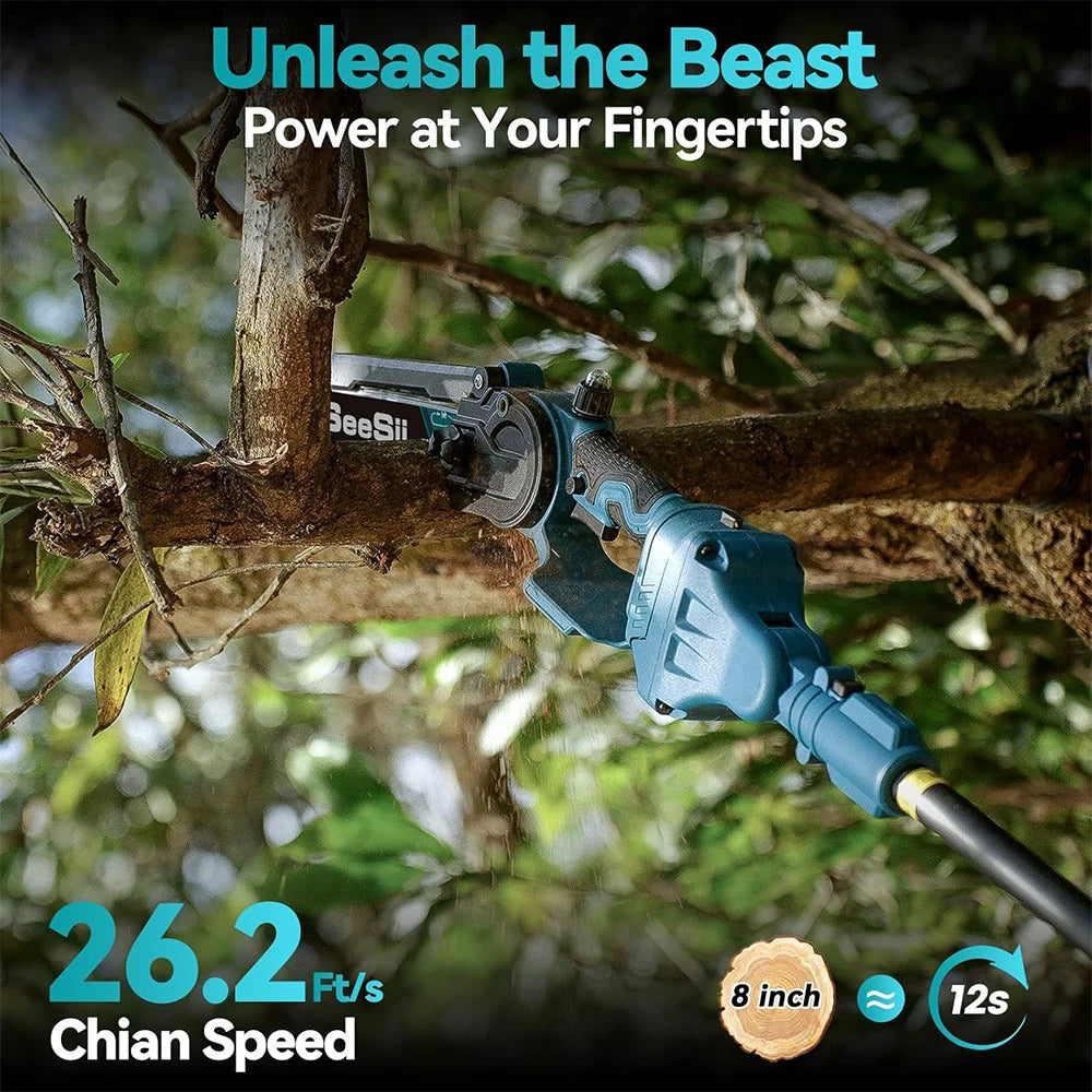 Seesii Brushless Cordless Pole Chainsaw For Garden Pruning