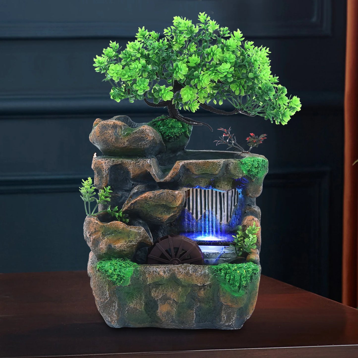 Indoor Desktop Waterfall Fountain With LED Lighting