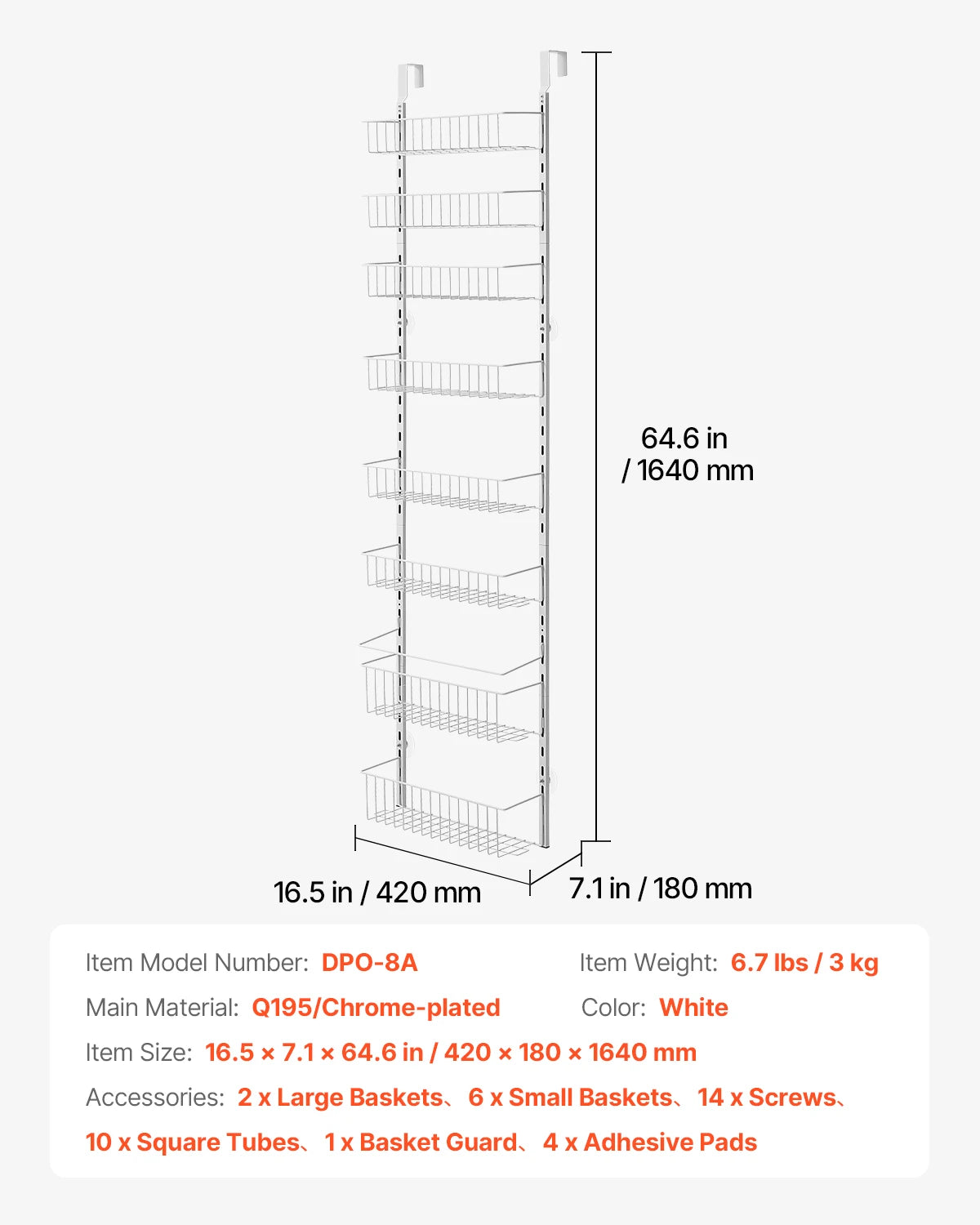 SucceBuy Heavy Duty Over The Door Spice Rack Organizer