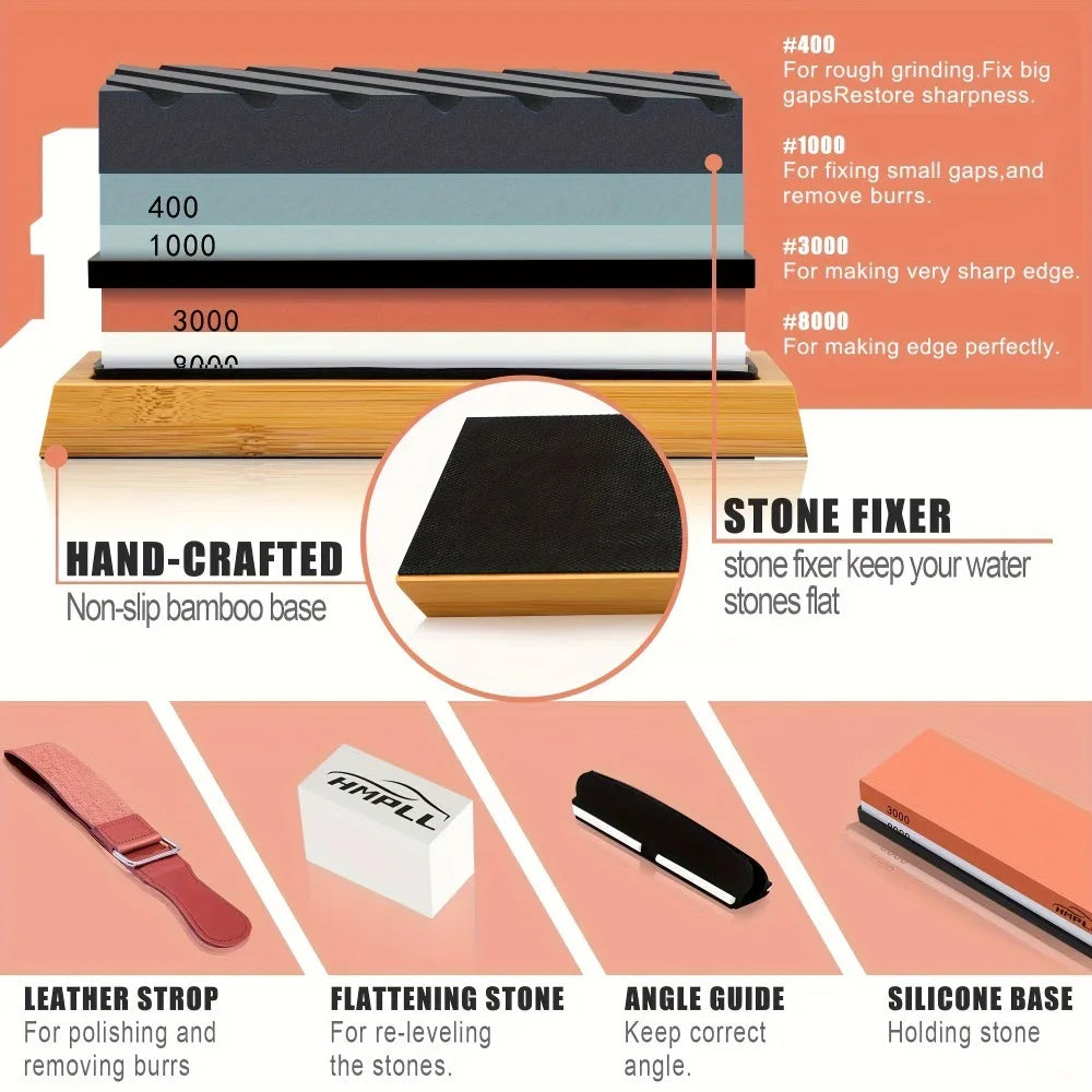 Professional Knife Sharpening Stone Set Kit