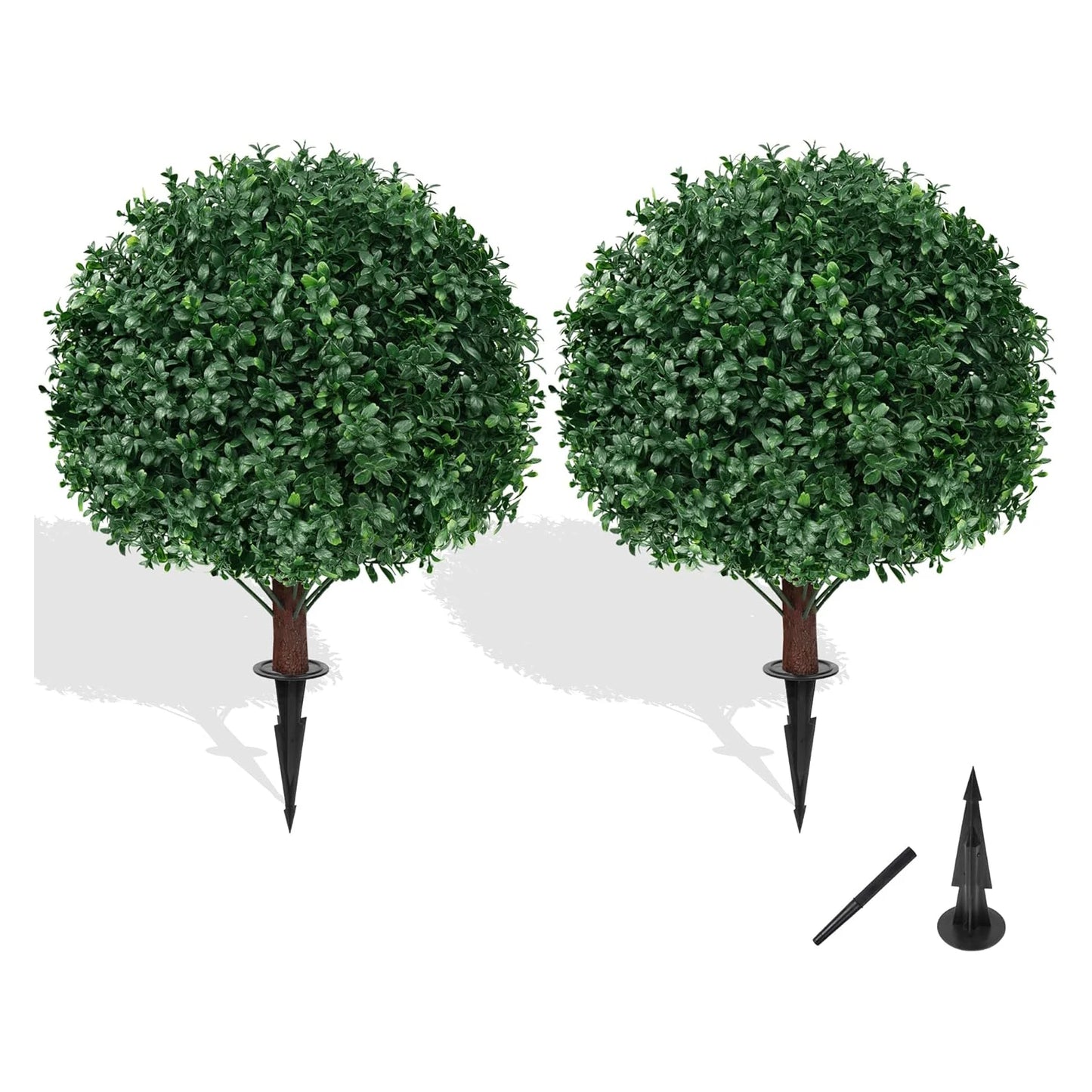 Artificial Boxwood Topiary Ball Tree With Ground Spike