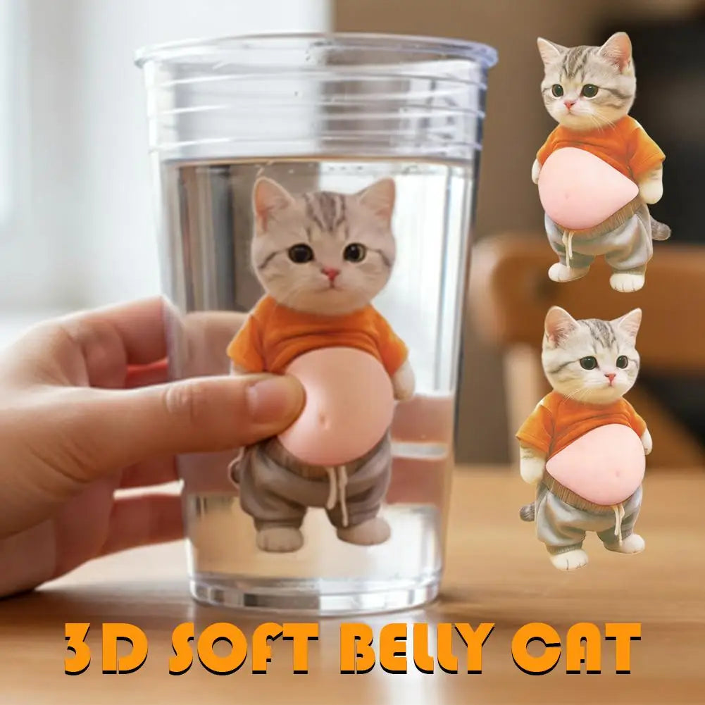 3D Kawaii Cat Belly Sticker For Phone Decor