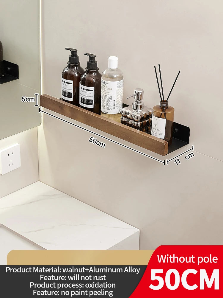 YUNJIEYA Aluminum Wall Mounted Bathroom Storage Shelf