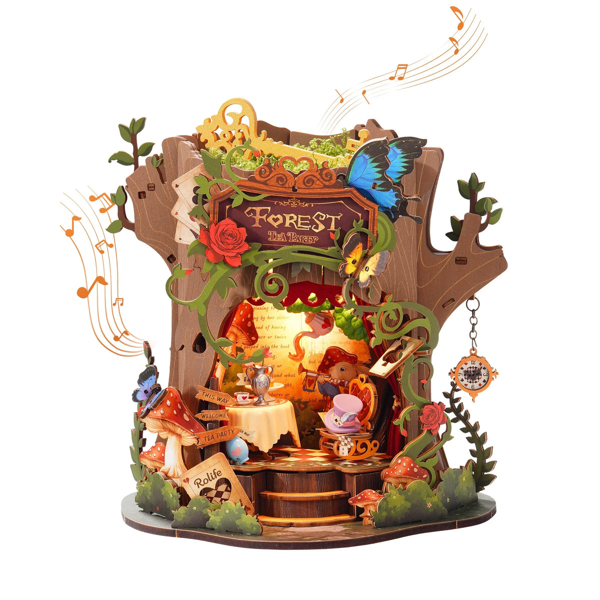 Rolife Forest Tea Party 3D Wooden Music Box Kit