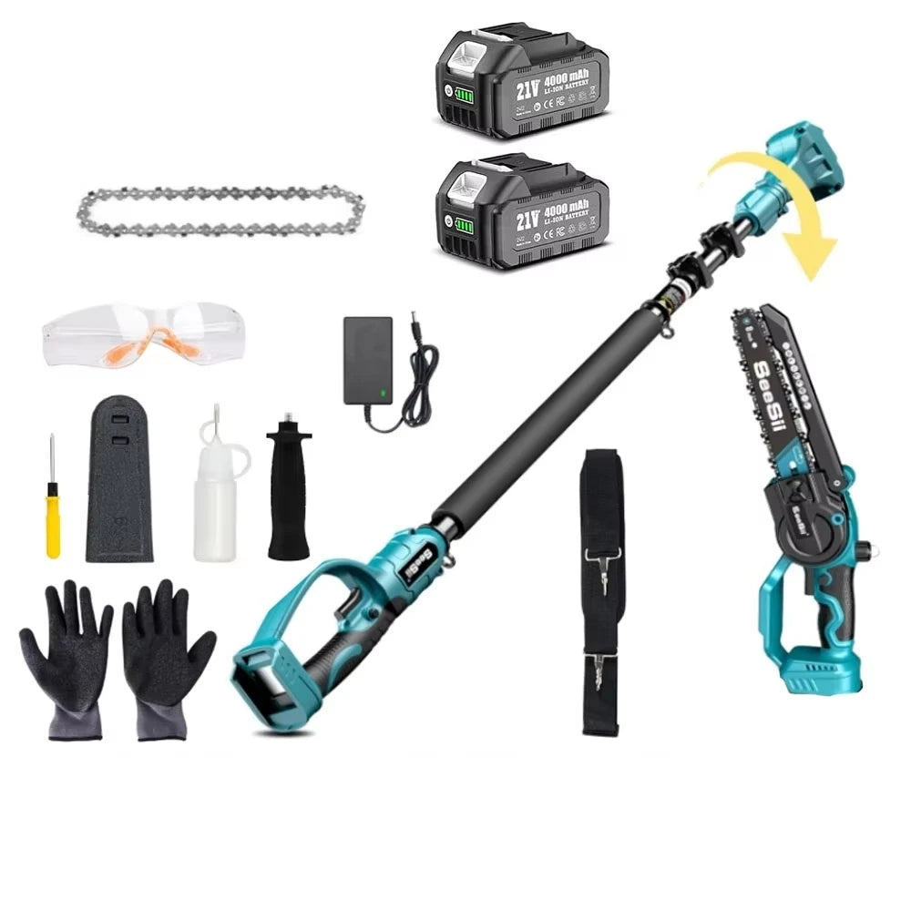 Seesii Brushless Cordless Pole Chainsaw For Garden Pruning
