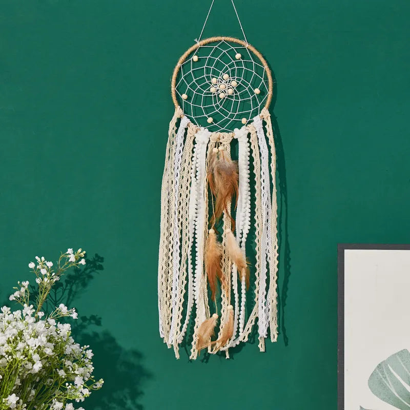 Handcrafted Moon Dream Catcher Bohemian Wall Decor