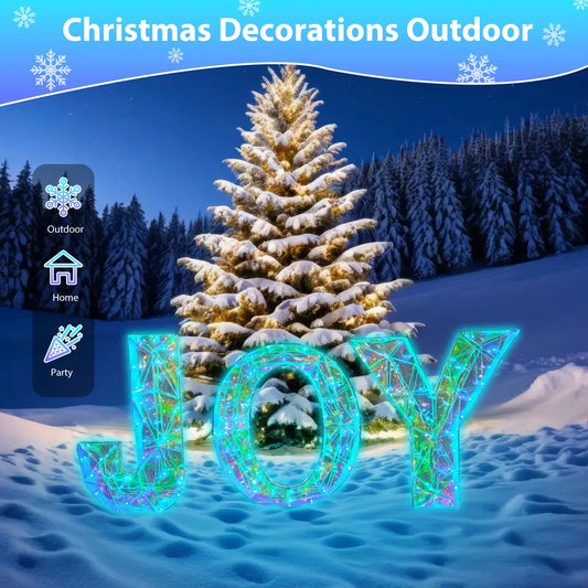 Lighted Christmas Joy Letters for Outdoor Holiday Decor