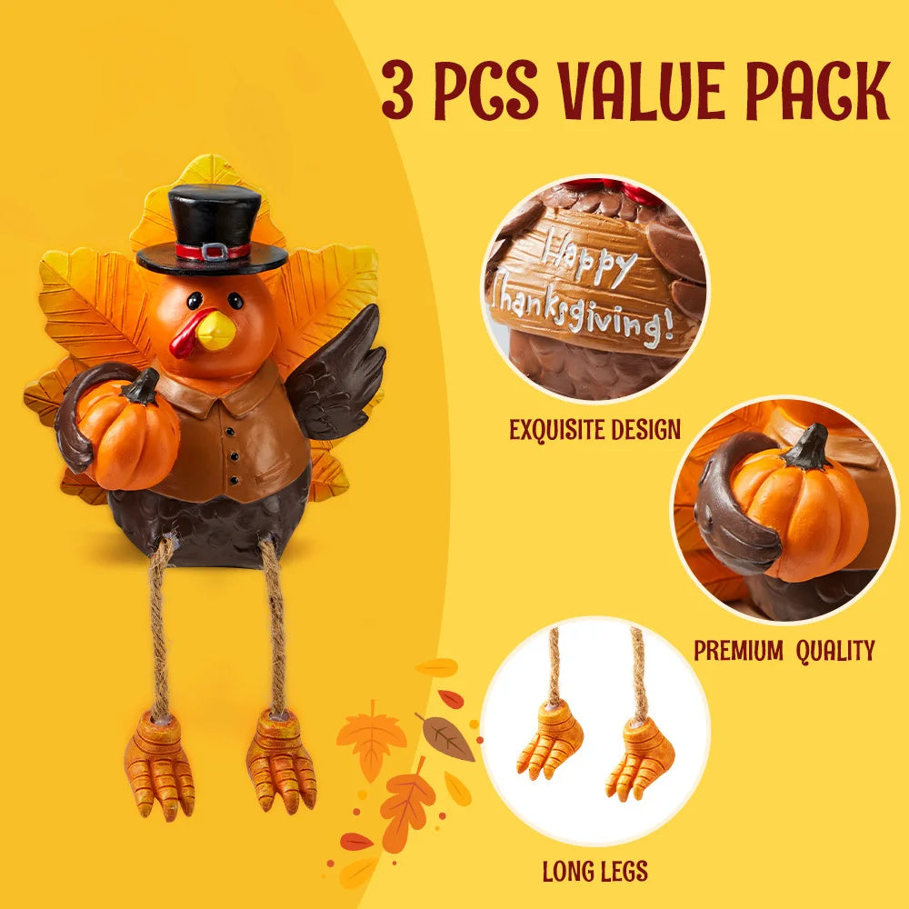 Joyfy Resin Turkey Thanksgiving Tabletop Decor