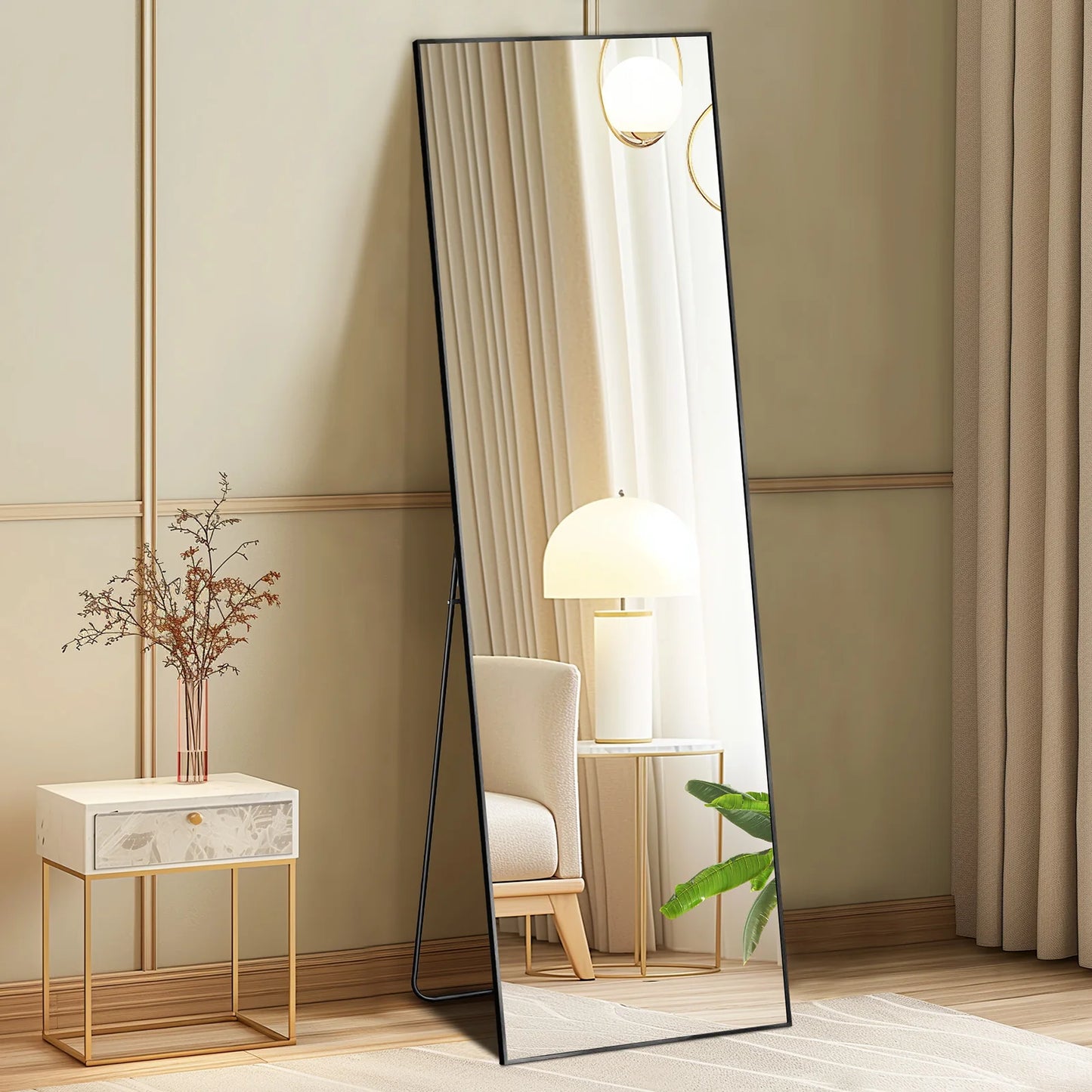 JHK Full Body Wall Mirror With Aluminum Frame