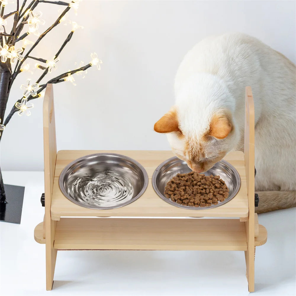 Height Adjustable Elevated Dog Bowl Stand For All Dogs