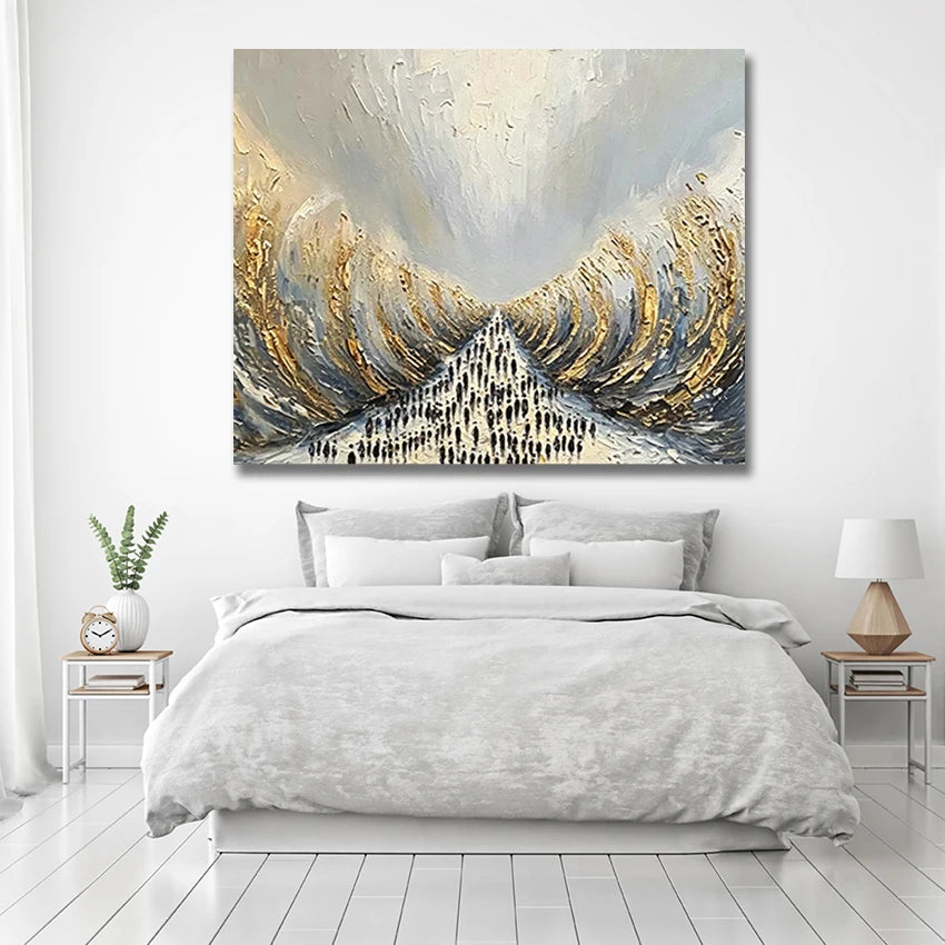 Original Western Wall Canvas Picture, Textured Jewish Canvas Wall Art, Unframed Jerusalem Kotel Wall Oil Painting, Hand-painted