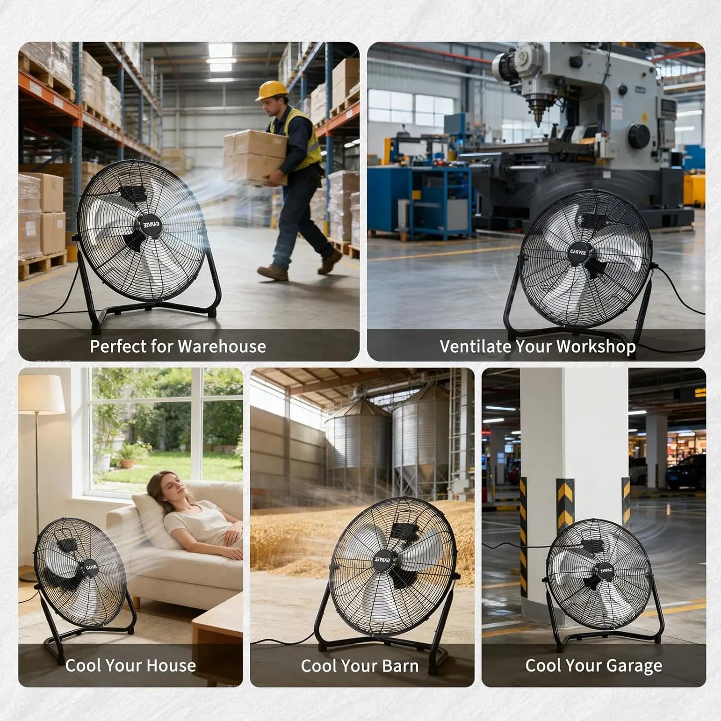 Acekool Heavy Duty High Velocity Industrial Floor Fan