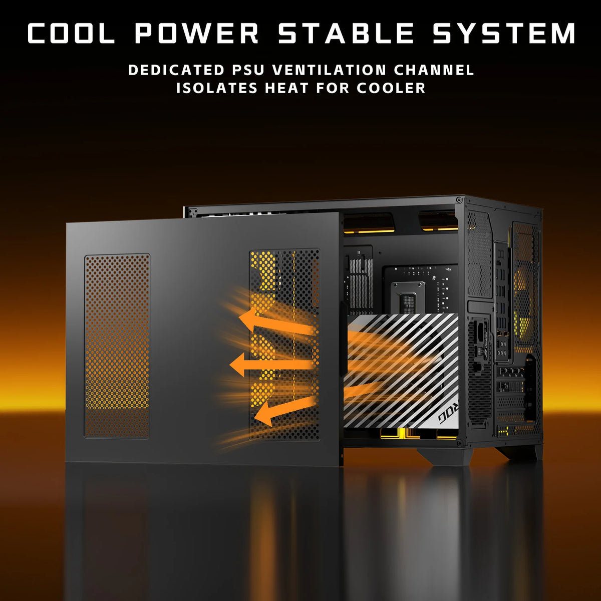 Panoramic Tempered Glass Gaming PC Case With ARGB Fans