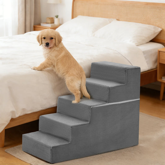 JHK Curved Foam Dog Stairs And Safety Ramp