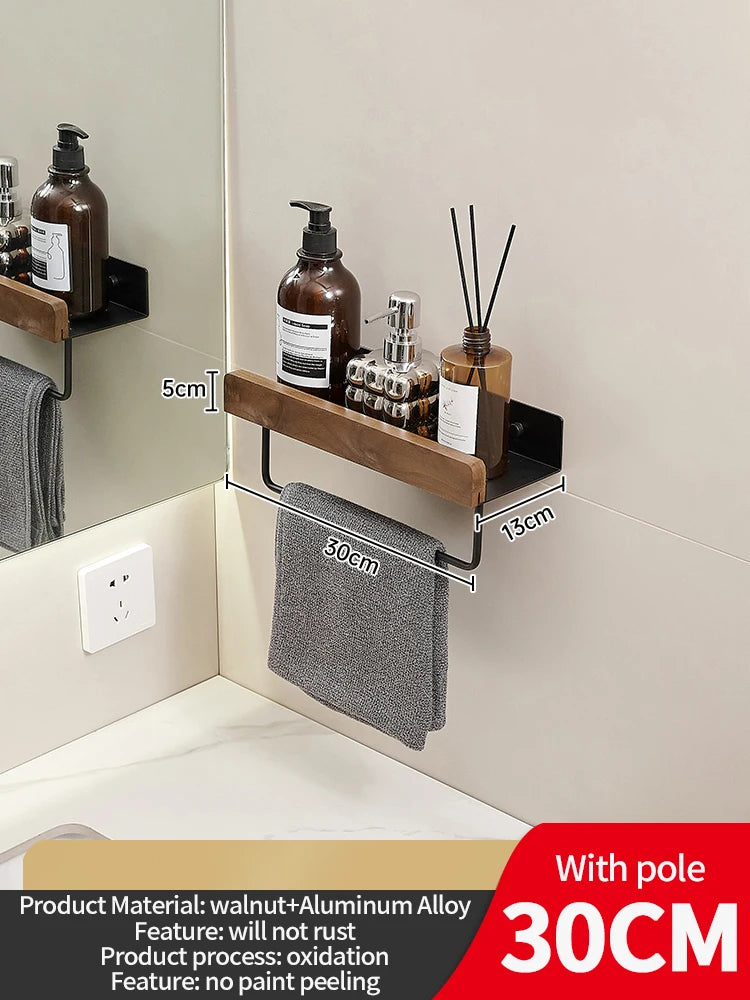 YUNJIEYA Aluminum Wall Mounted Bathroom Storage Shelf