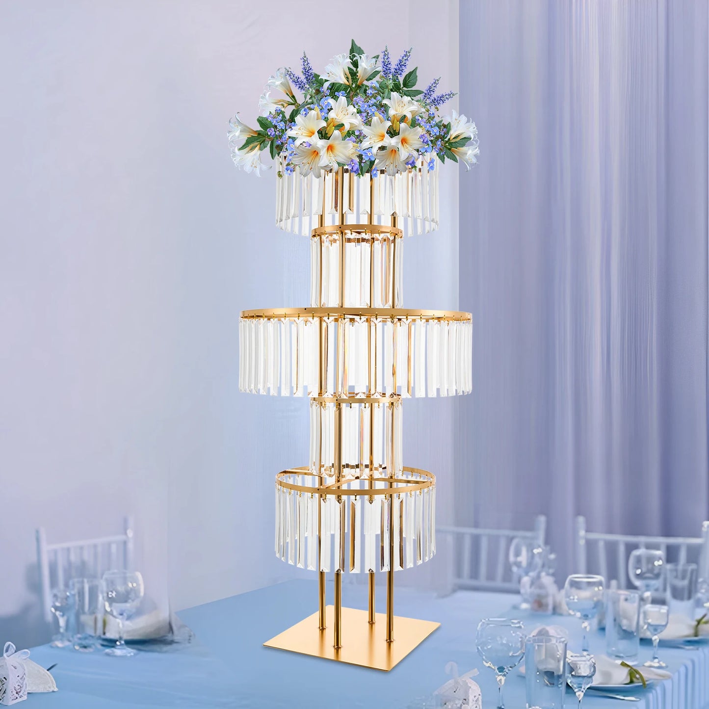 Five Tier Acrylic Crystal Flower Stand