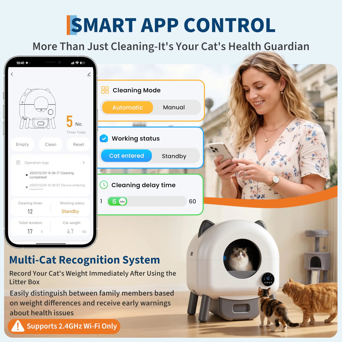 HiMiss Automatic Self Cleaning Cat Litter Box