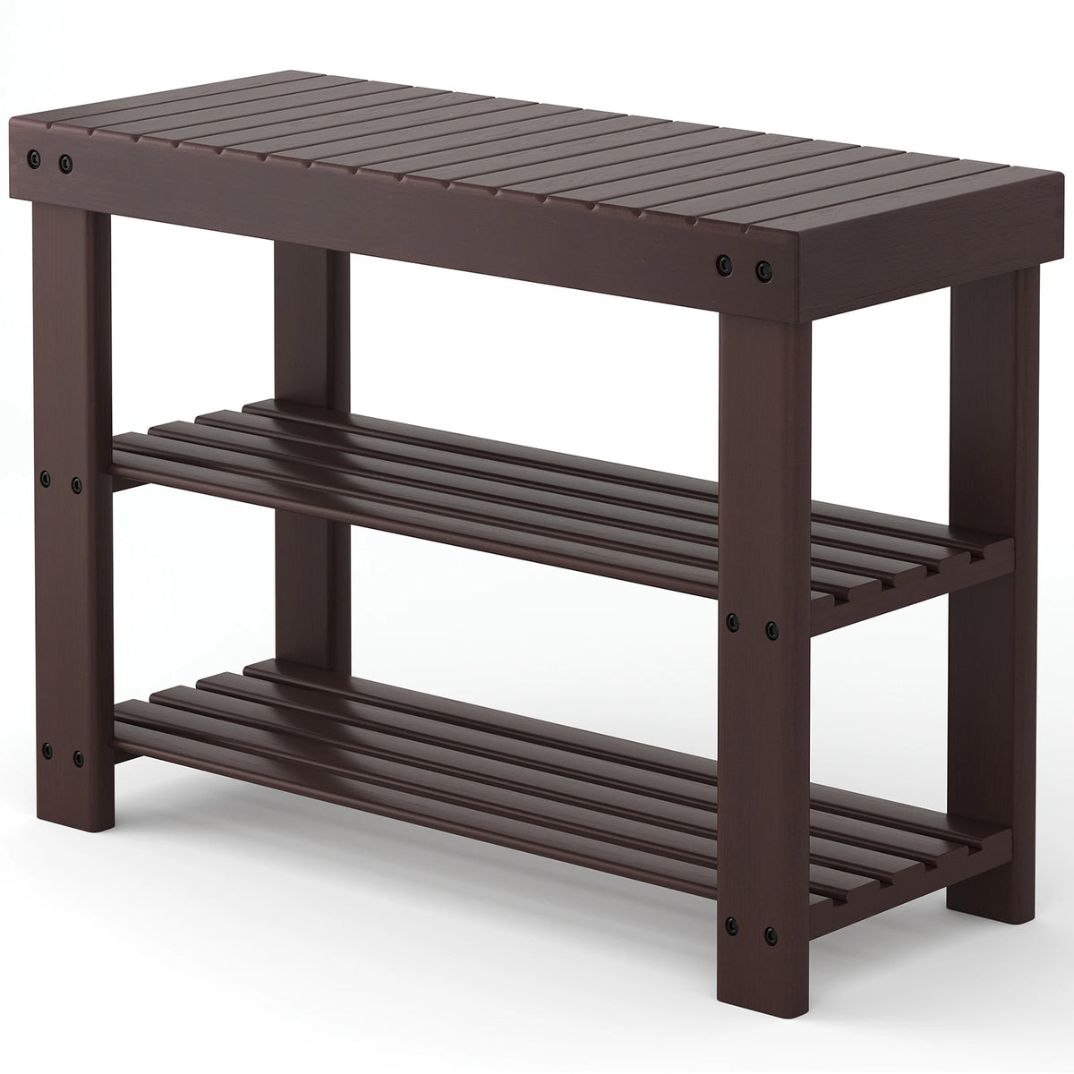 MCQ Three Tier Bamboo Shoe Cabinet With Bench