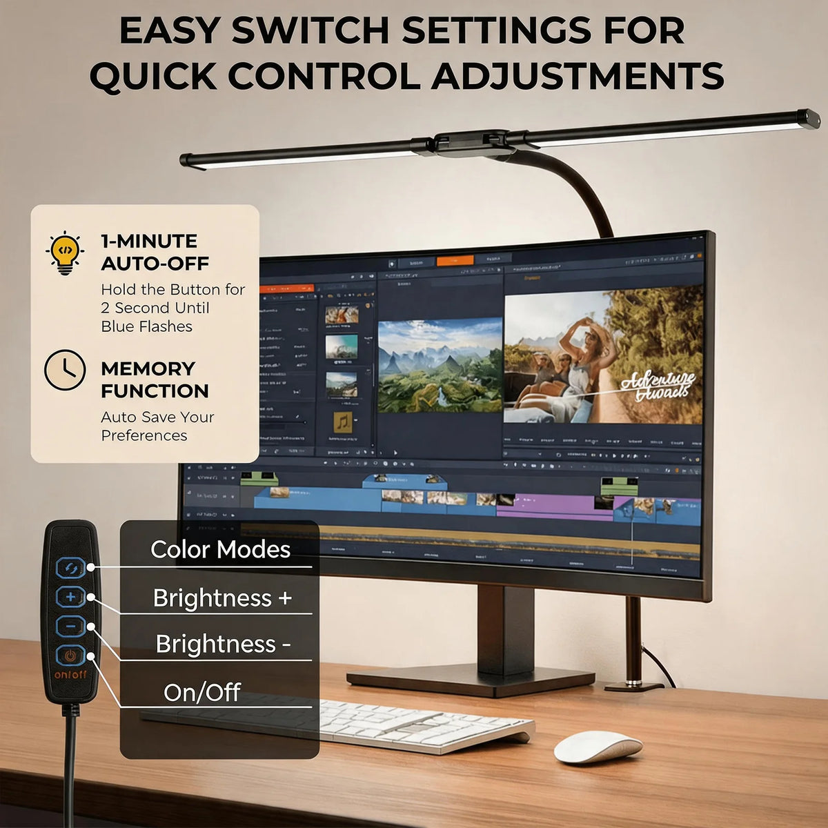 DUMILOO Double Head Clip On Adjustable LED Lamp