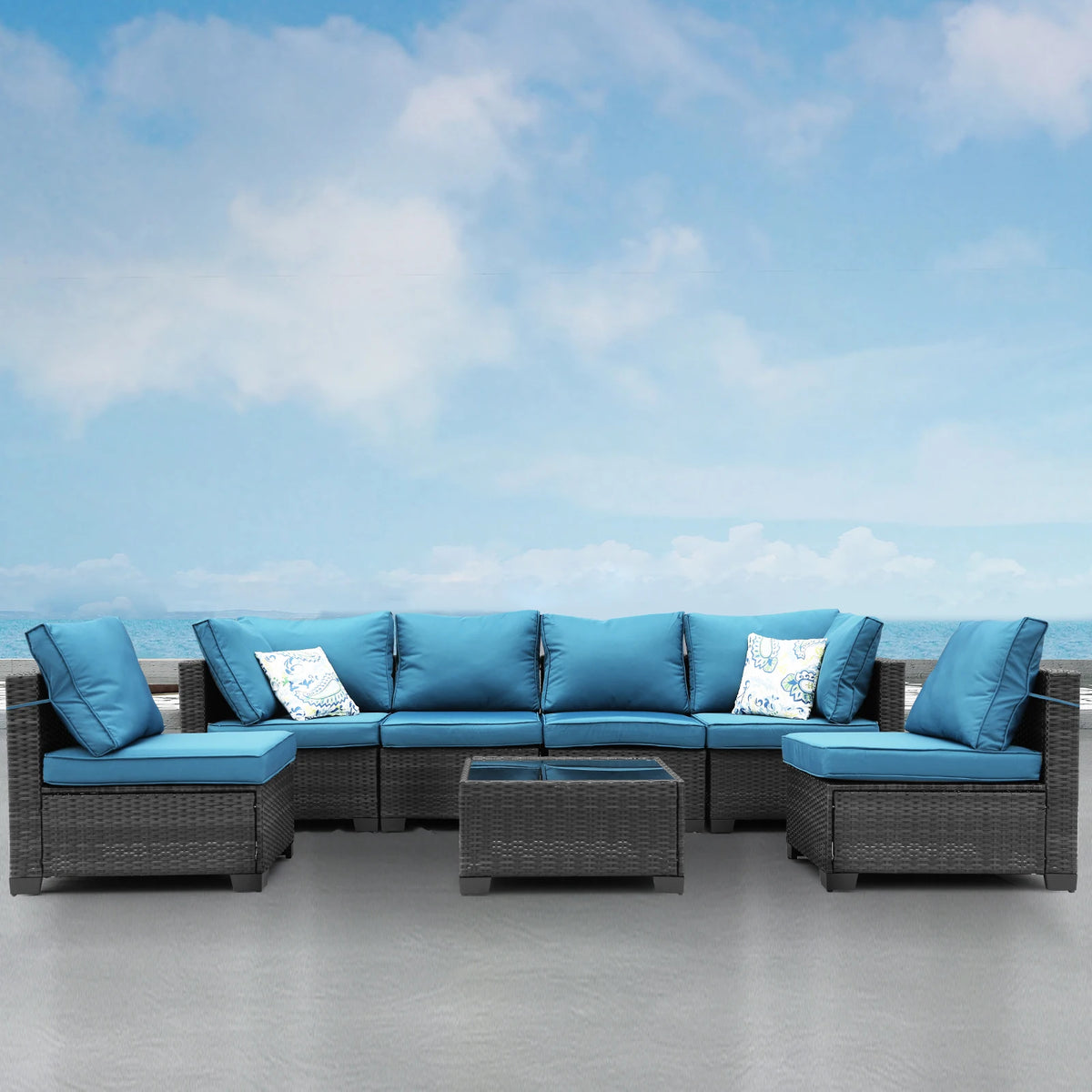 All Weather Wicker Patio Conversation Furniture Set