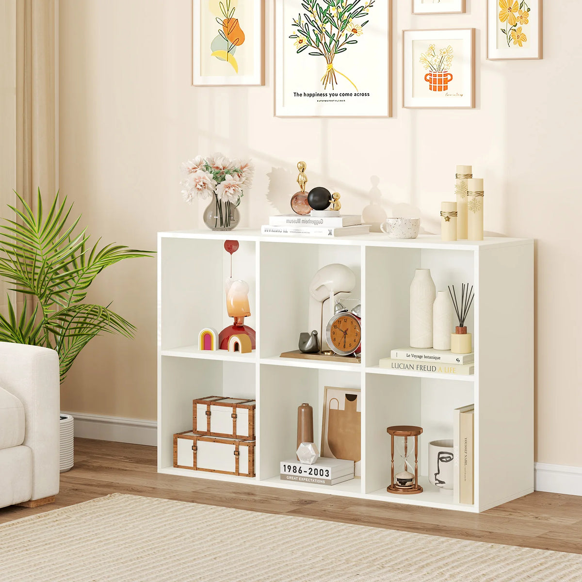 HOMASIS Modern Cube Bookcase And Storage Organizer