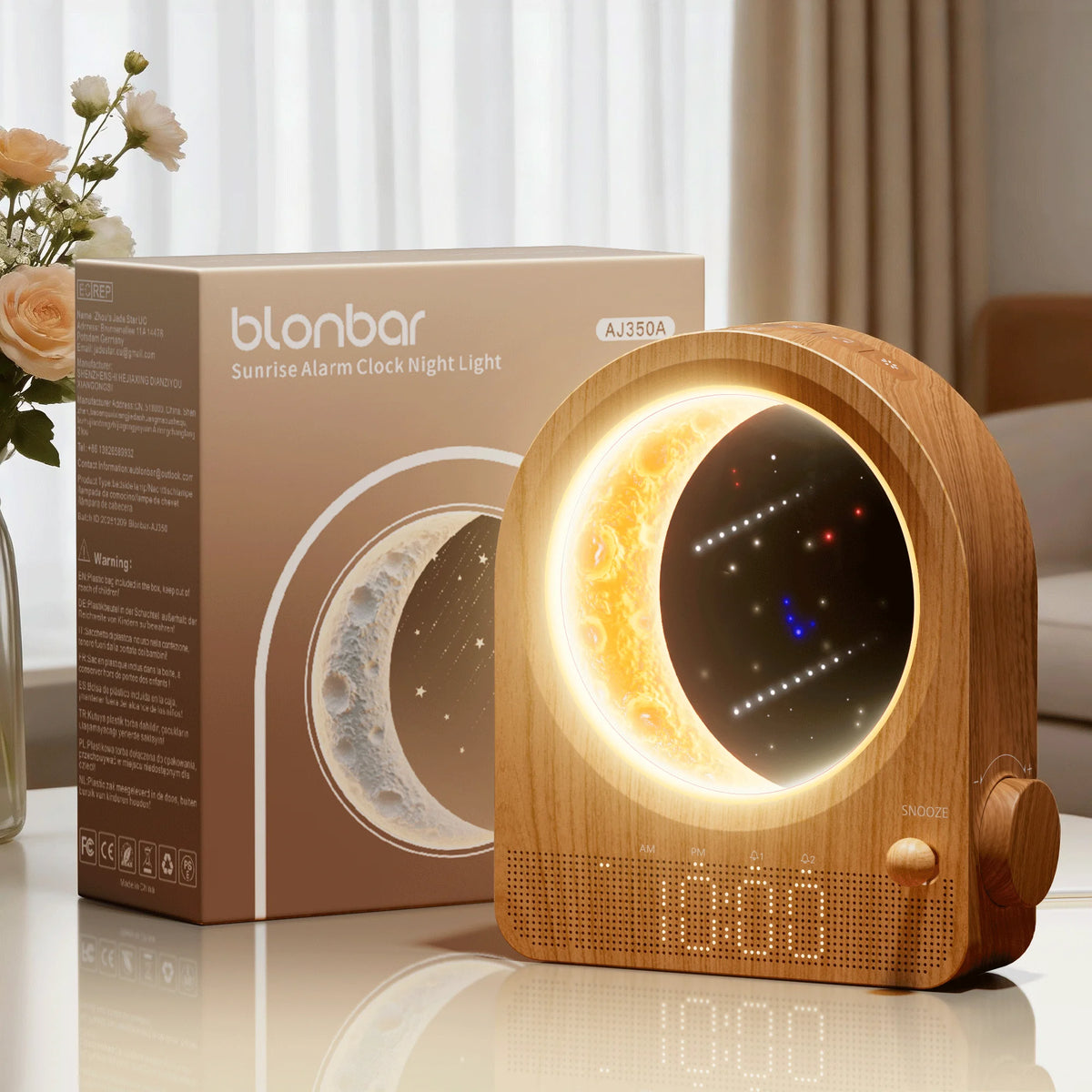 Blonbar Sunrise Alarm Clock With Moon Lamp