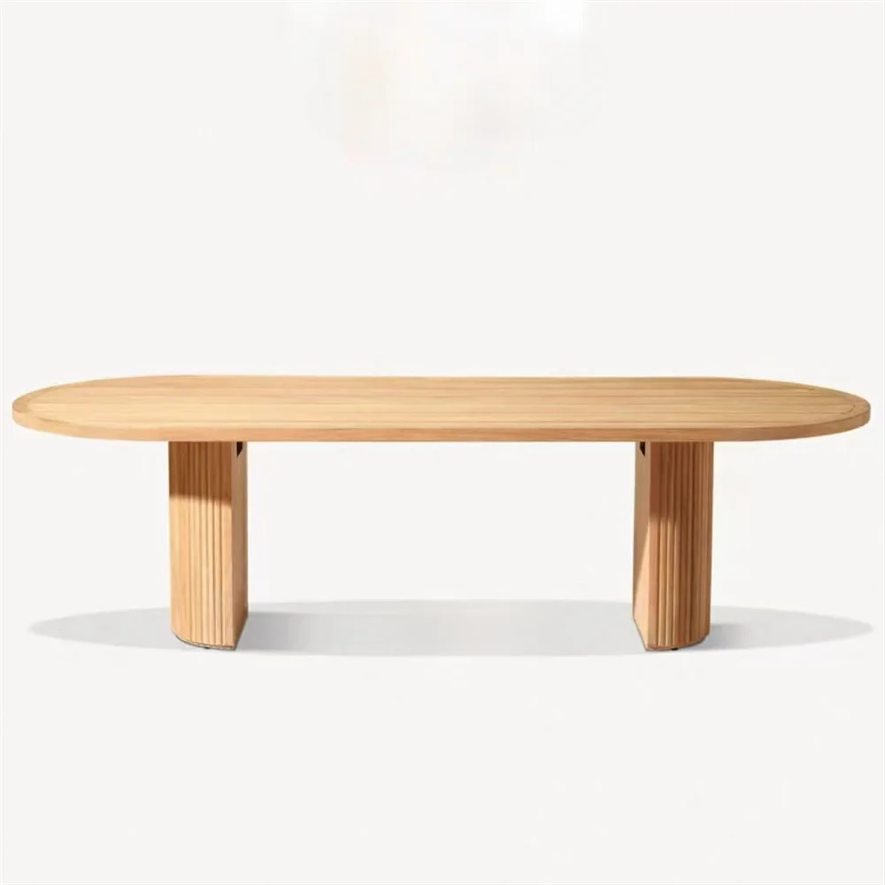 Outdoor Patio Dining Table And Chair Set With Teak Frame