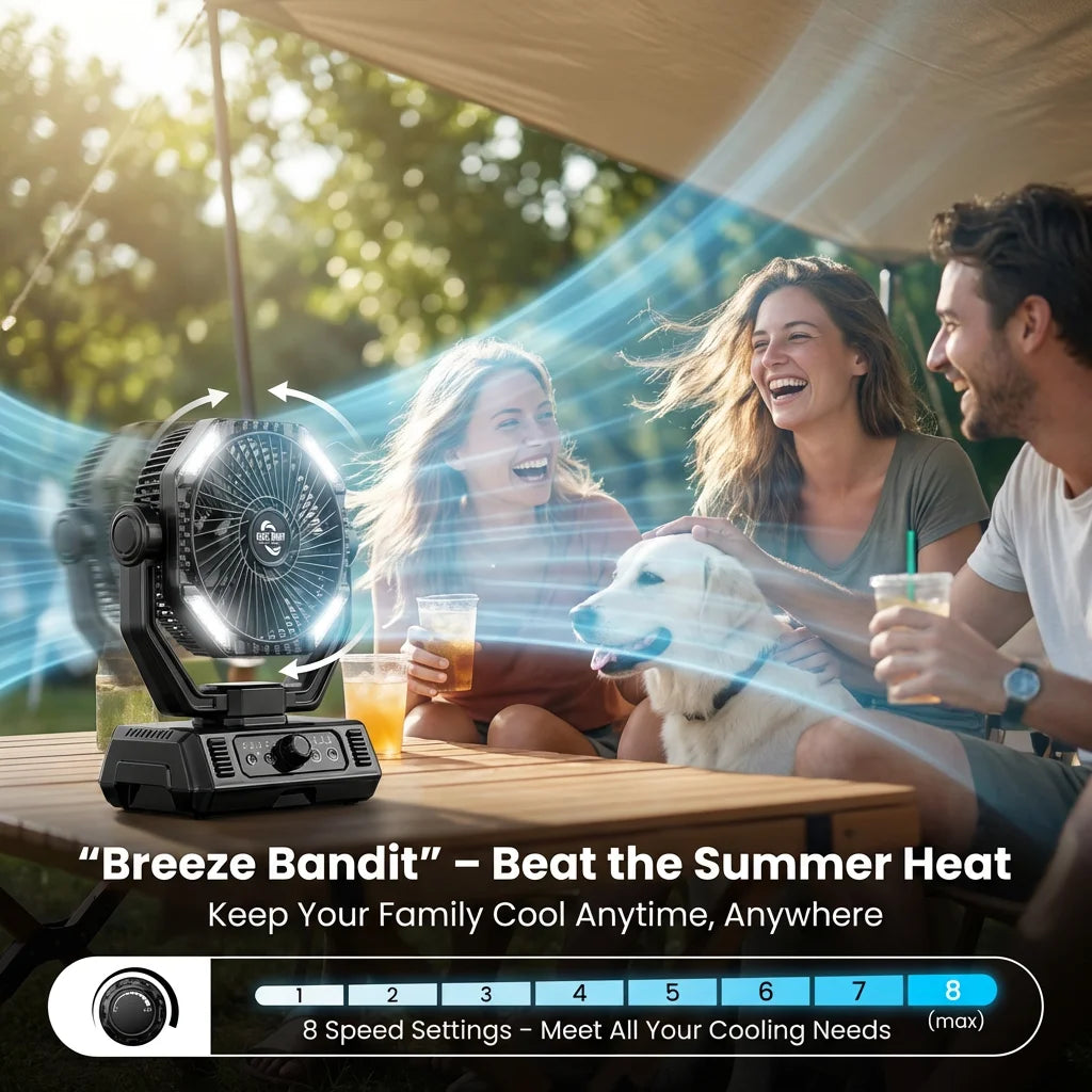 coldSky Rechargeable Camping Fan With LED Lights