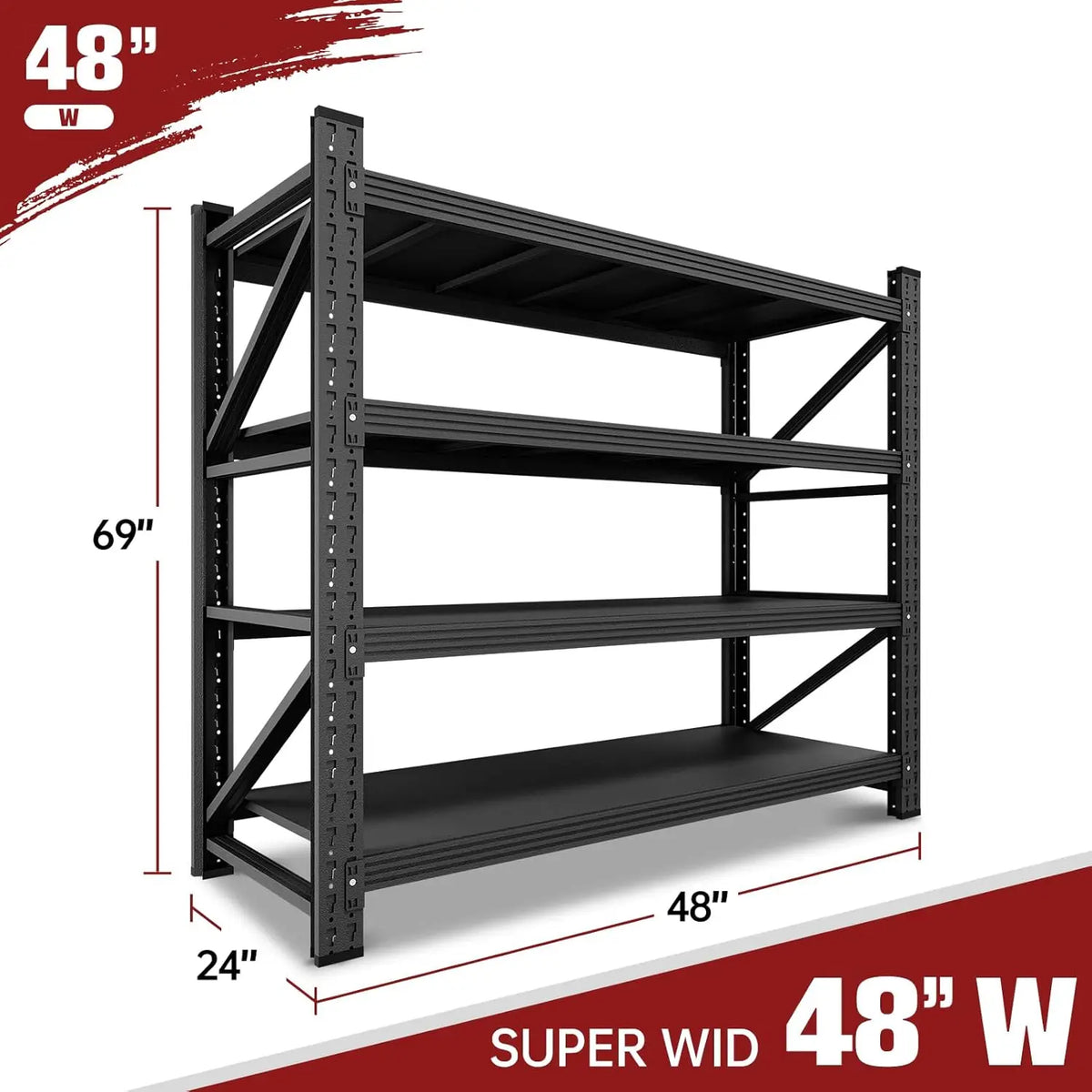 Heavy Duty Garage Shelving Unit Metal Construction
