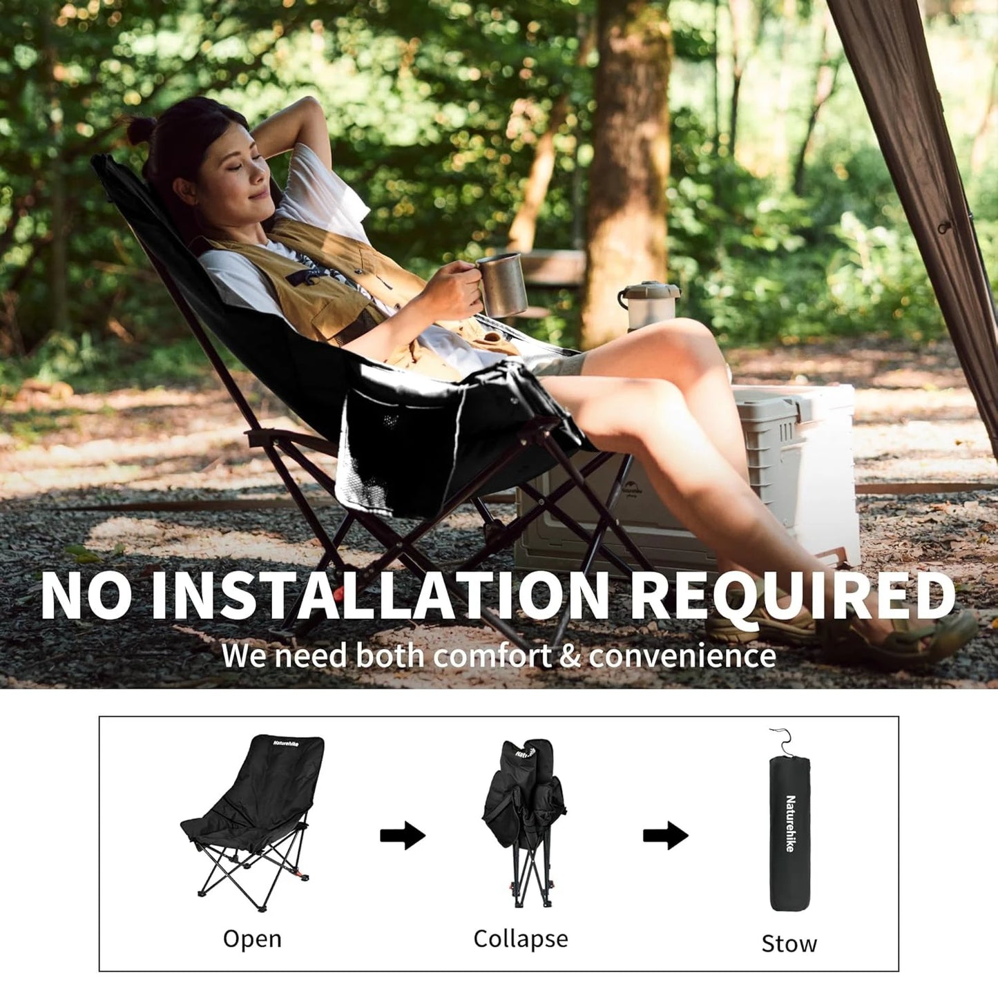 Naturehike Sea Star Outdoor Folding Moon Chair Recliner
