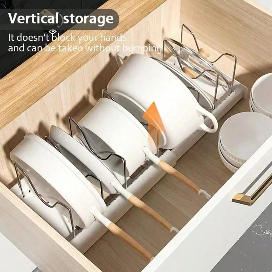 Heavy Duty Pull Out Pot Lid Organizer Rack
